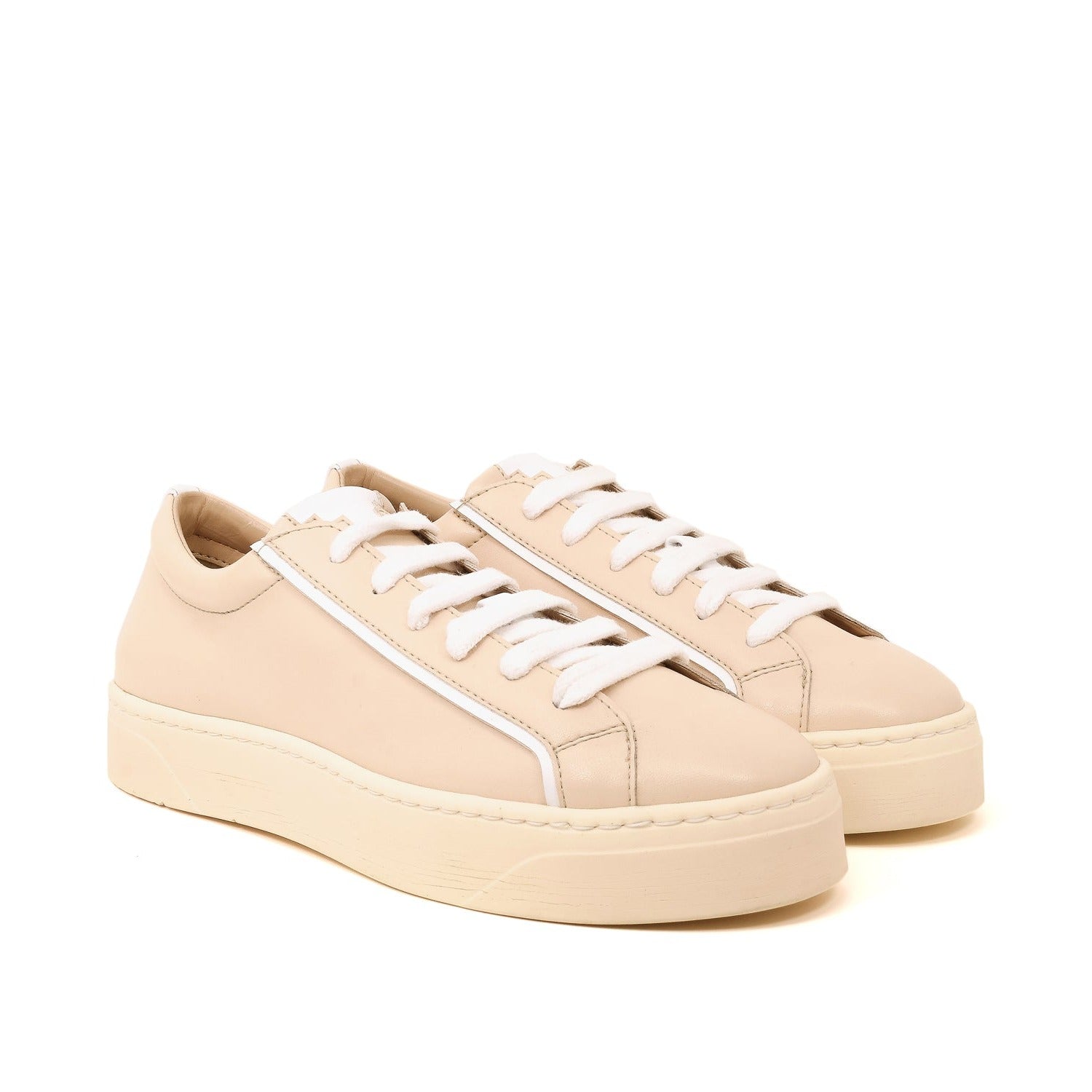 Sylven New York vegan sneakers in beige and white