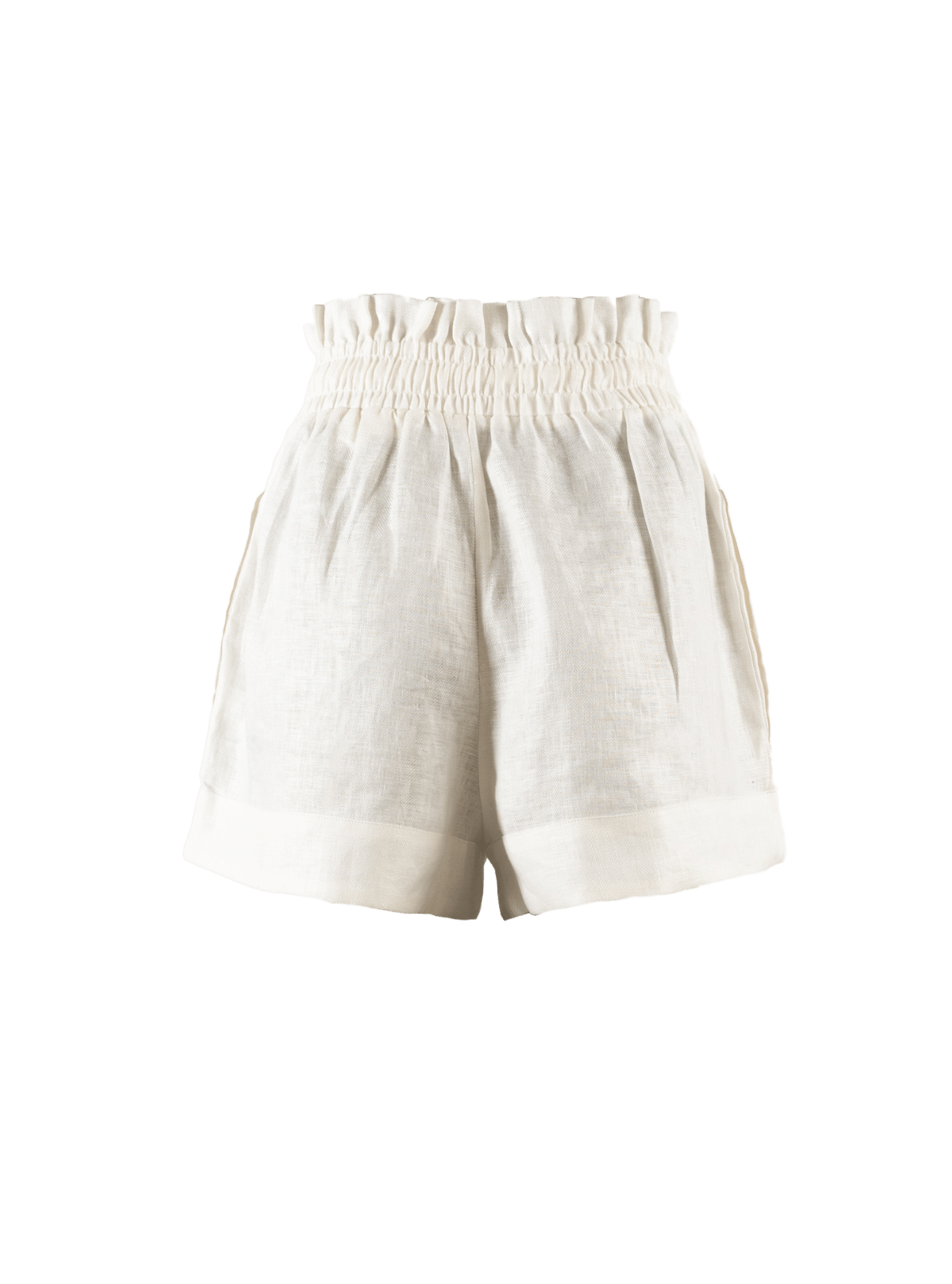 Kep Linen High Waisted Lounge Short in White - Paz Lifestyle 