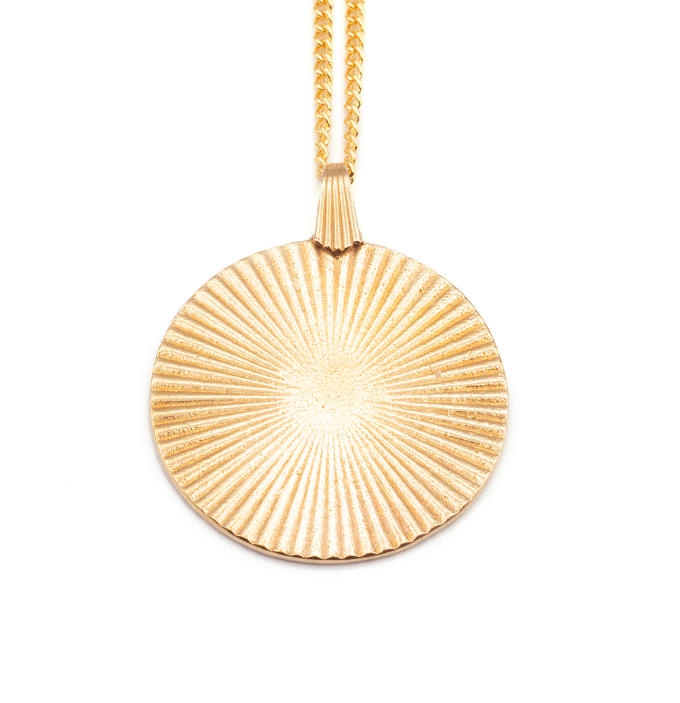 Sunburst Circle Charm Necklace